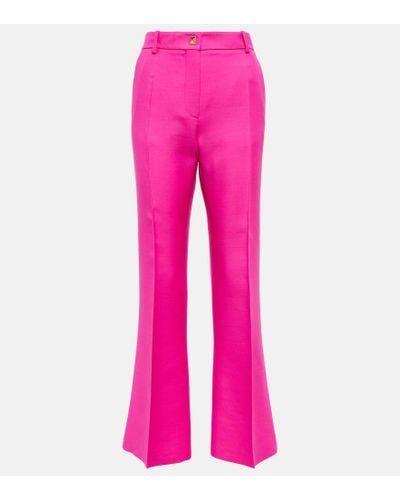 Valentino Pantalones flared de Crepe Couture - Rosa