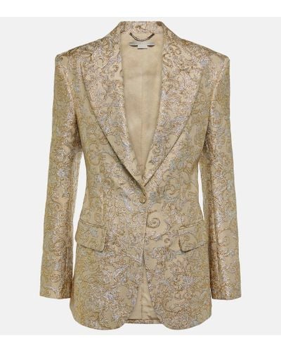 Stella McCartney Blazer monopetto in broccato - Neutro