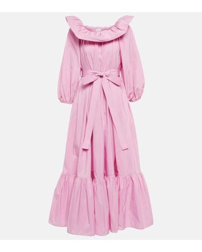 Patou Off-shoulder Faille Maxi Dress - Pink