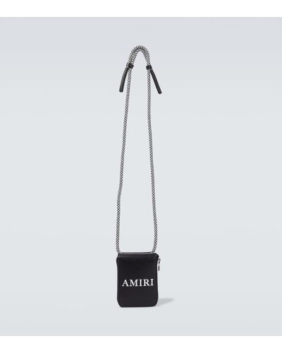 Amiri Logo Leather Crossbody Bag - White