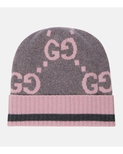 Gucci GG Knit Cashmere Hat - Gray