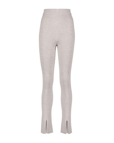 Magda Butrym Wool, Silk And Cashmere Knit Trousers - Grey