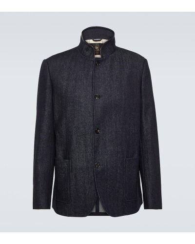 Loro Piana Jacke Spagna aus Baumwolle und Kaschmir - Blau