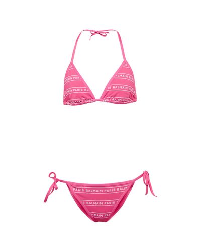 Balmain Bedruckter Bikini - Pink