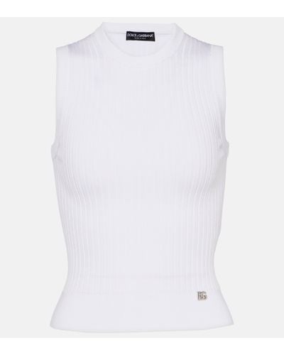 Dolce & Gabbana Knitted Tank Top - White