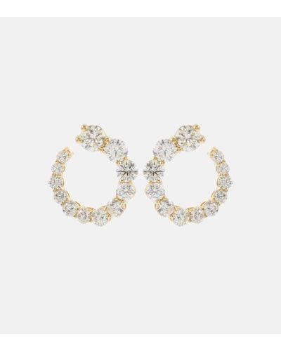 Melissa Kaye Ohrringe Aria Earwrap aus 18kt Gelbgold mit Diamanten - Weiß