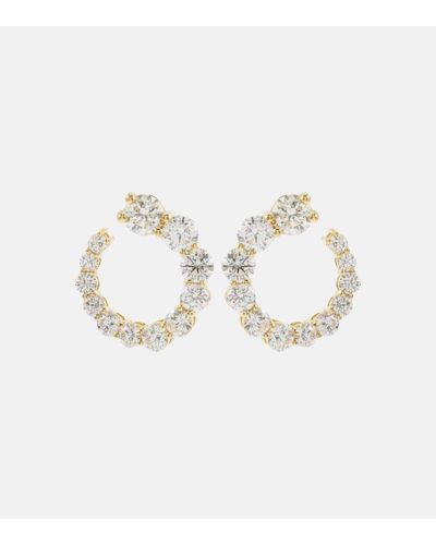 Melissa Kaye Ohrringe Aria Earwrap aus 18kt Gelbgold mit Diamanten - Weiß