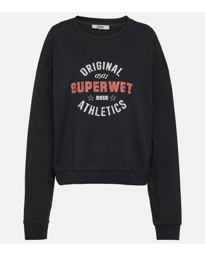 DIDU Bedrucktes Sweatshirt aus Baumwoll-Jersey - Schwarz