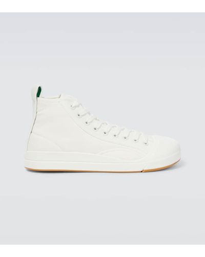 Bottega Veneta Zapatillas altas Vulcan de lona - Blanco