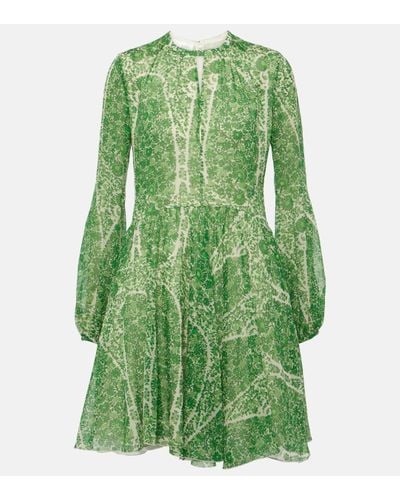 Giambattista Valli Printed Silk Georgette Minidress - Green