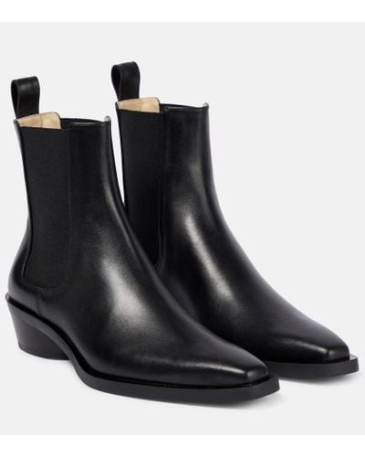 Proenza Schouler Bronco Leather Ankle Boots - Black