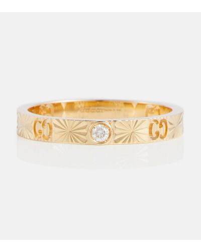 Gucci Bague cœur à diamant Icon 18 carats - Métallisé