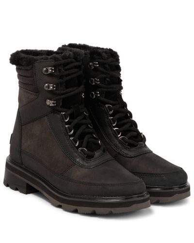 Sorel Lennox Leather Ankle Boots - Black