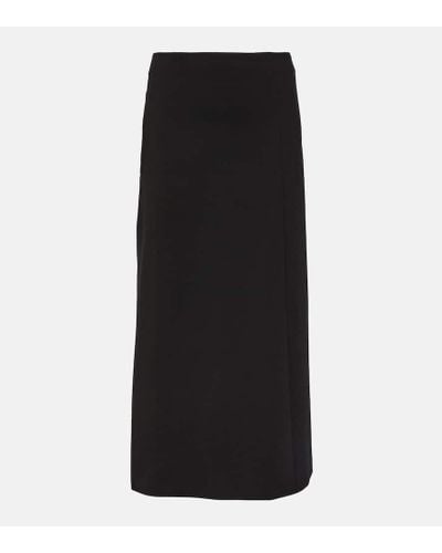 The Row Flores Asymmetric Scuba Maxi Skirt - Black