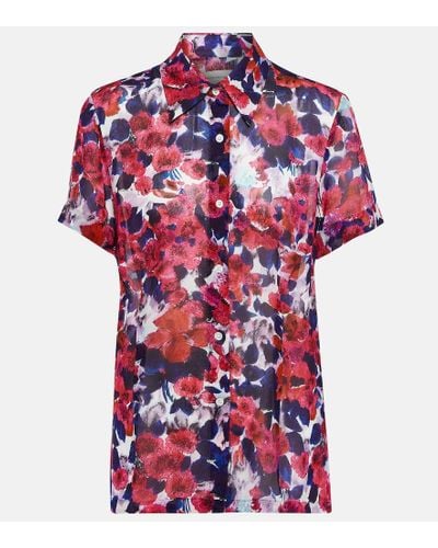 Dries Van Noten Camicia con stampa floreale - Rosso