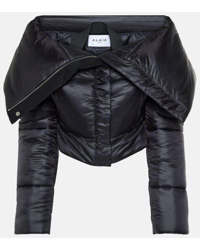 Alaïa Cropped Puffer Jacket - Black