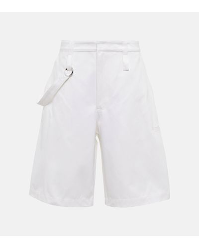 Bottega Veneta High-rise Cotton Bermuda Shorts - White