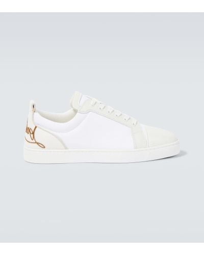 Christian Louboutin Fun Louis Junior Leather Sneakers - White