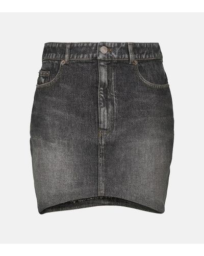 Balenciaga Denim Miniskirt - Gray