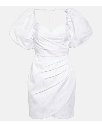 Rebecca Vallance Chene Wrap-effect Moire Mini Dress - White