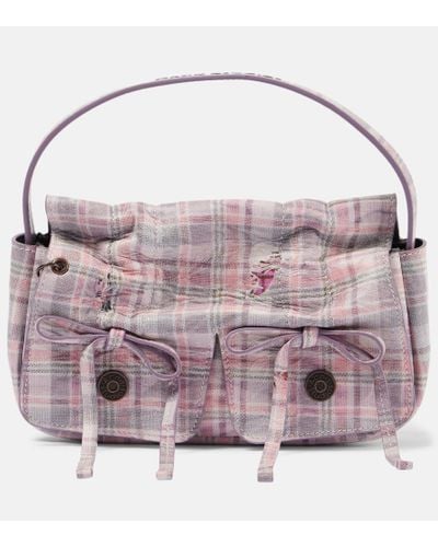Acne Studios Schultertasche Atroska Tea Towel Micro aus Leder - Pink