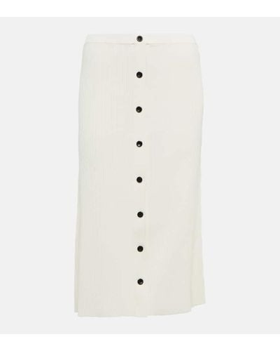 Proenza Schouler Rib-knit High-rise Midi Skirt - White