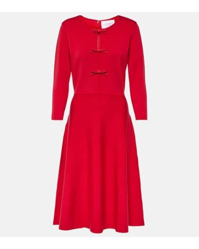Carolina Herrera Wool-blend Midi Dress - Red