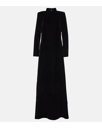 Oscar de la Renta High-neck Velvet Gown - Black