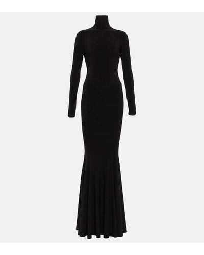 Norma Kamali Turtleneck Jersey Gown - Black