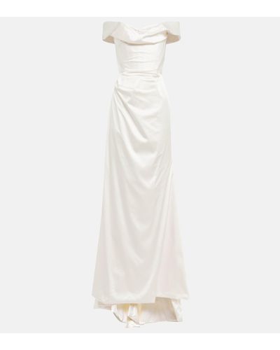 Vivienne Westwood Bridal Cora Cocotte Draped Satin Gown - White