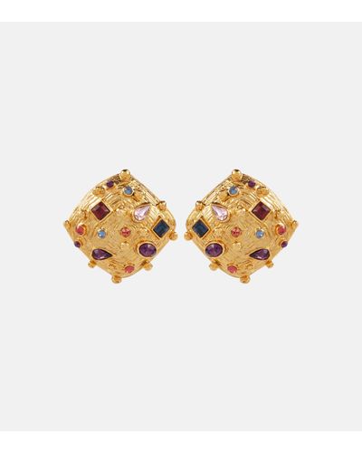 Jennifer Behr Deon Embellished Gold-plated Earrings - Metallic