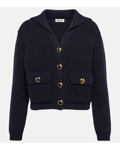 Miu Miu Wool Cardigan - Blue