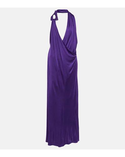 Tom Ford Vestido de fiesta halter en jersey - Morado