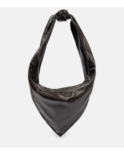 Lemaire Bandana Leather Shoulder Bag - Black