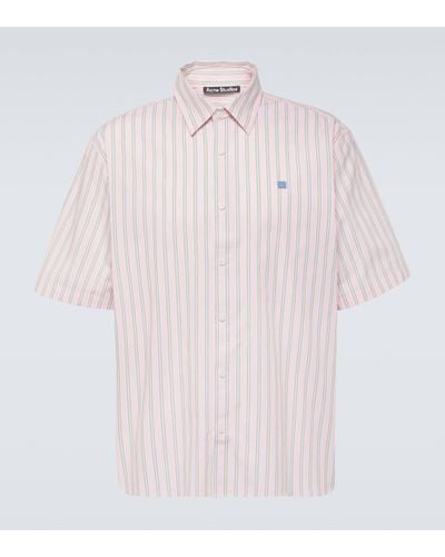 Acne Studios Striped Cotton Shirt - Pink