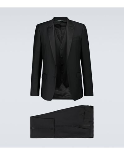 Dolce & Gabbana Martini Fit 3-piece Tuxedo Suit - Black
