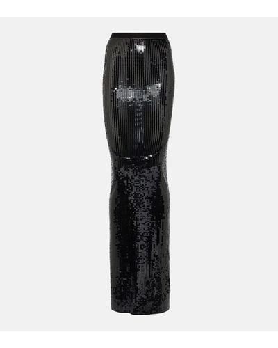 Rick Owens Jupe longue Lilies a sequins - Noir