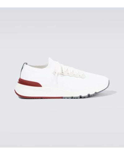 Brunello Cucinelli Sneakers mit Leder - Weiß