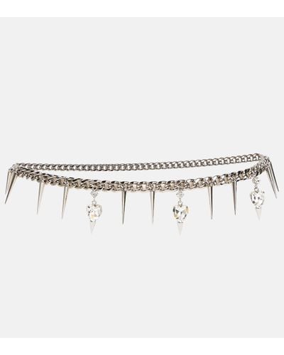 Alessandra Rich Embellished Chain Belt - Metallic