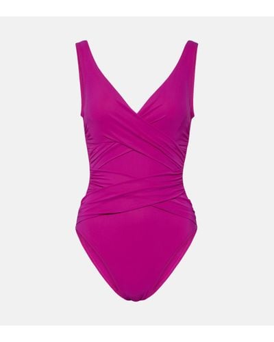 Karla Colletto Basics Draped Swimsuit - Purple