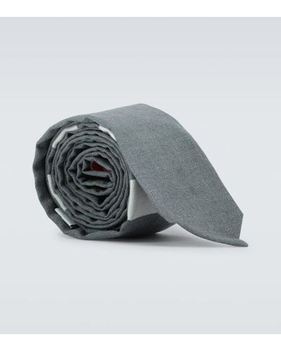 Thom Browne Krawatte 4-Bar aus Wolle - Grau