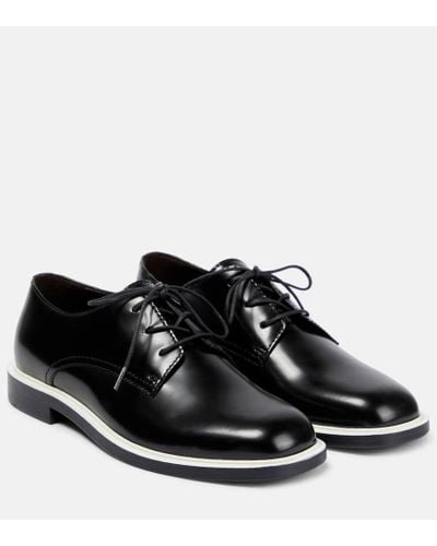 The Row Jules Patent Leather Derby Shoes - Black
