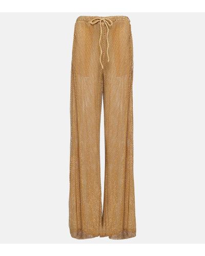 LAQUAN SMITH Sequin-embellished Pants - Natural