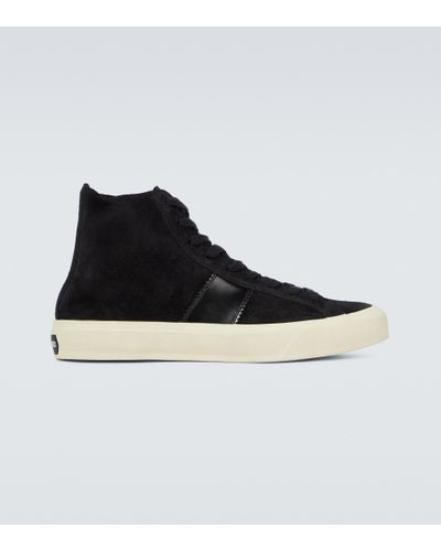 Tom Ford Cambridge High-top Suede Sneakers - Black