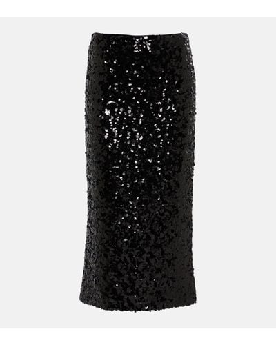 Dolce & Gabbana Sequined Pencil Skirt - Black