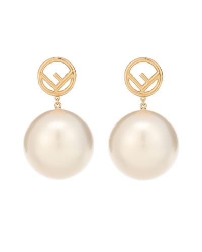 Fendi Faux Pearl Earrings - White