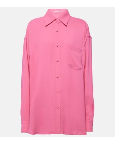 Stella McCartney Camisa oversized de crepe - Rosa