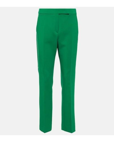 Max Mara Fuoco Cropped Wool-blend Pants - Green