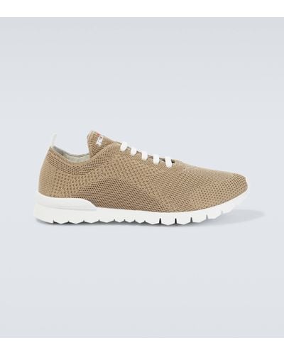 Kiton Logo Knitted Trainers - White