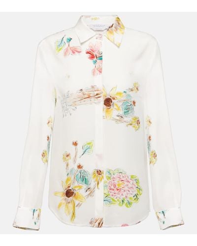 Gabriela Hearst Blusa Henri in seta con stampa - Bianco